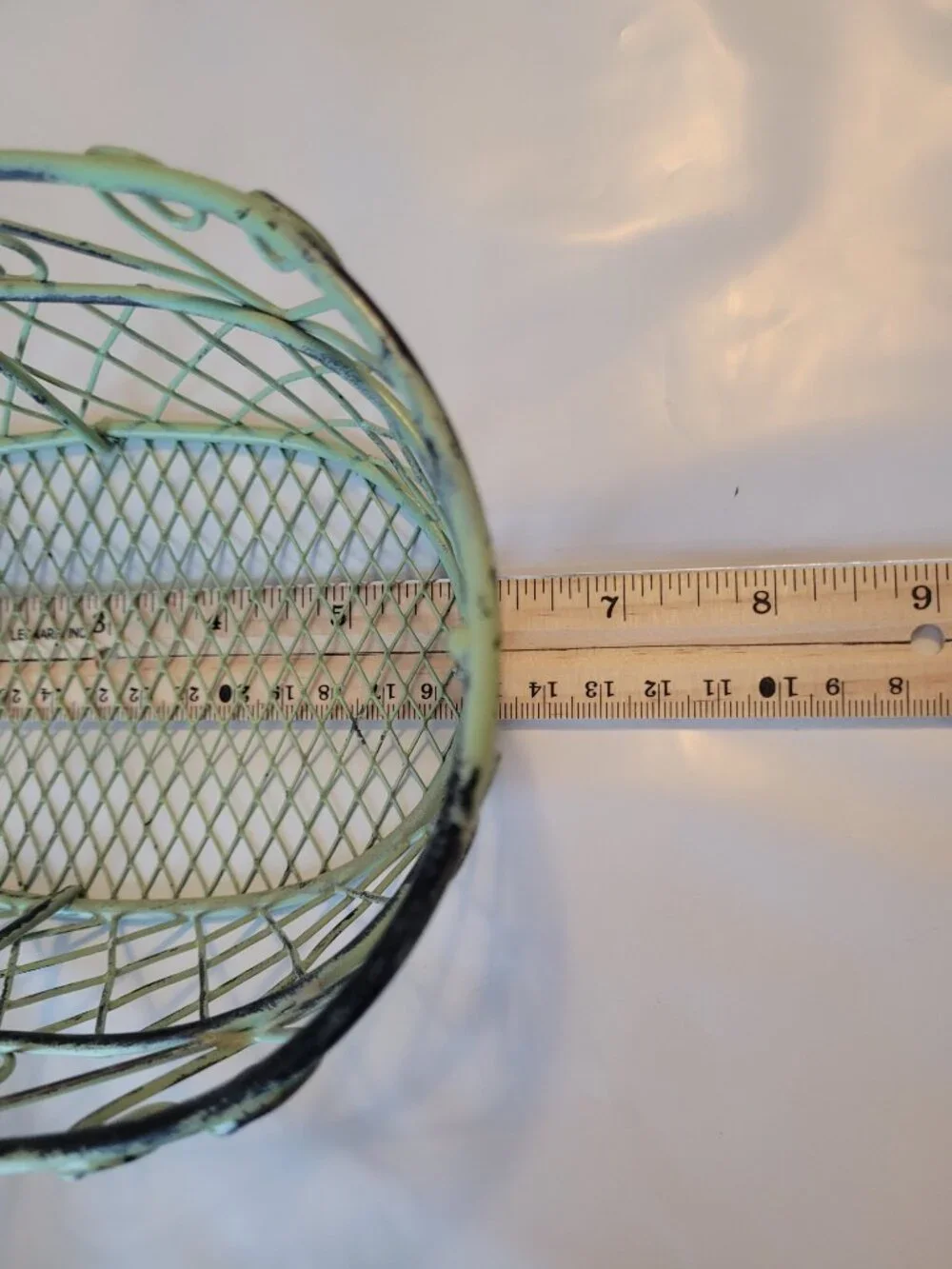 Green Rustic Metal Wire Basket